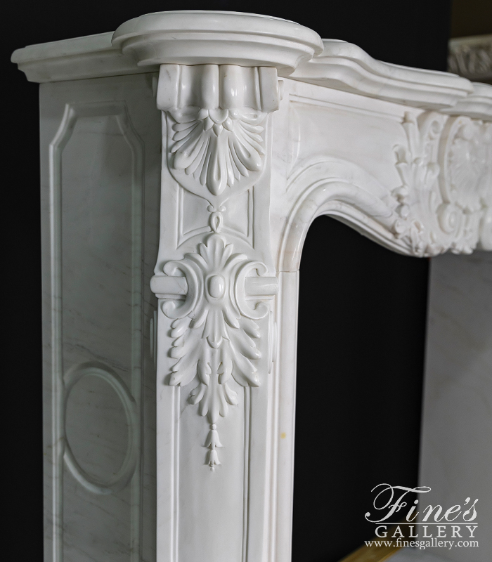 Marble Fireplaces  - Louis XVI Mantel Extra White Superior Surround - MFP-1856